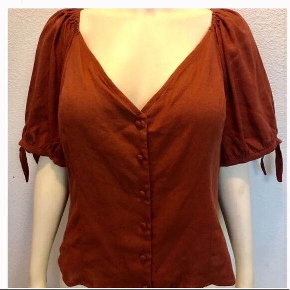Express Linen Blend Off The Shoulder Top Size S - Picture 2 of 8